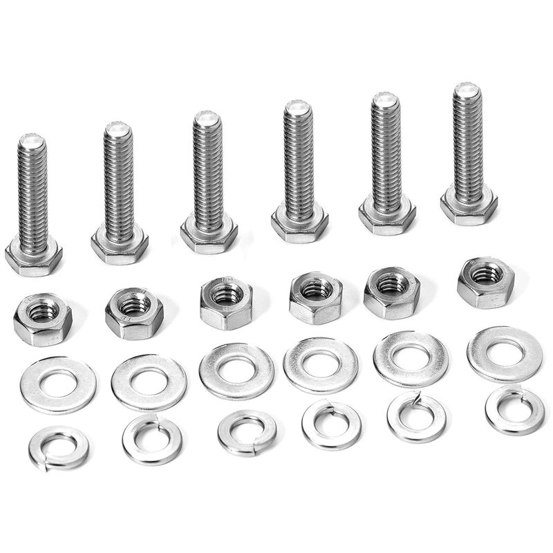 Sprite Science 80PCs 1/4-20 Hex Bolts Screws Hex Nuts Flat Washers Lock Washer Kit, Stainless Steel 304, Fully Threaded Hex Bolt 1/4-20 x 2 Length - Image 2